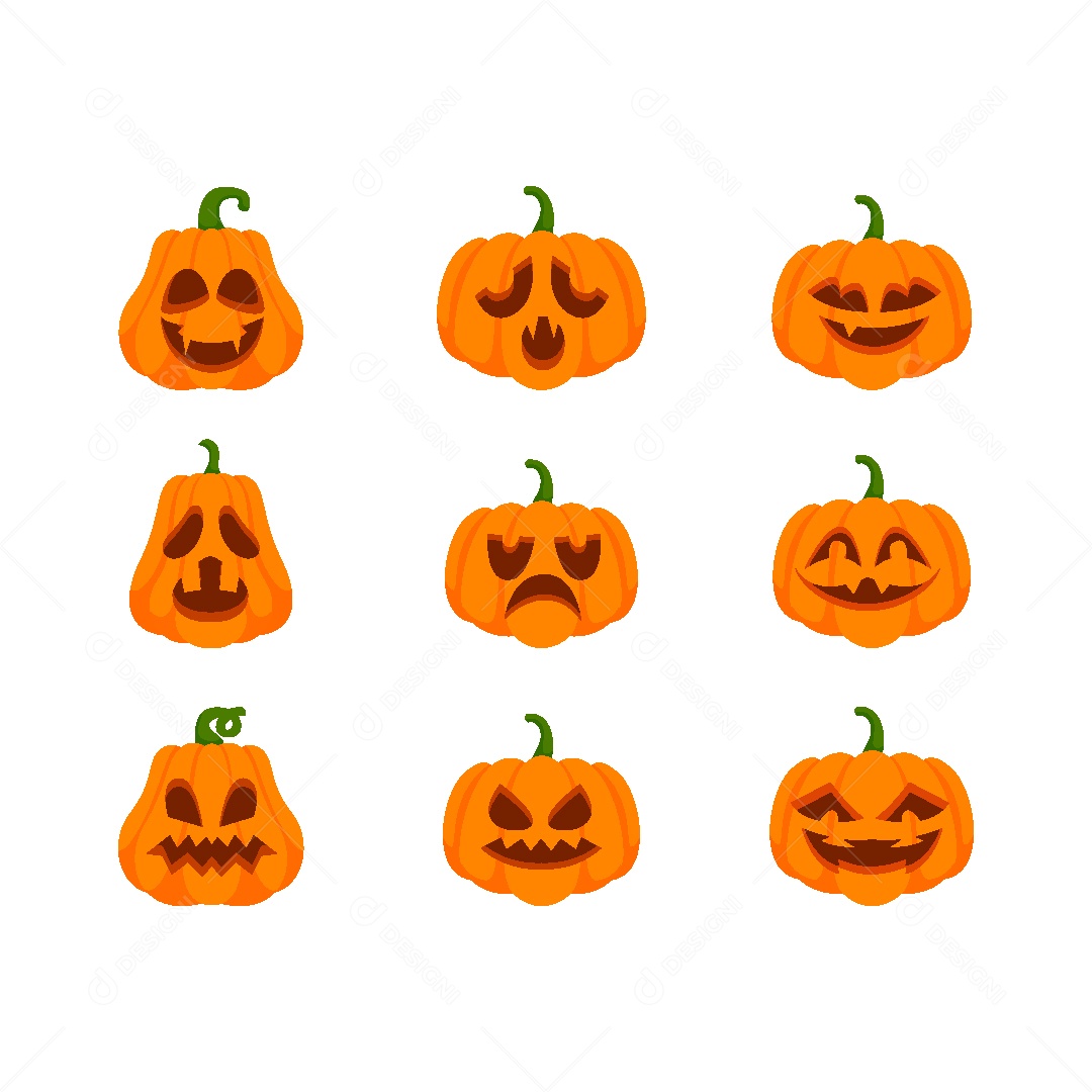 Conjunto de Abobora do Halloween Vetor EPS