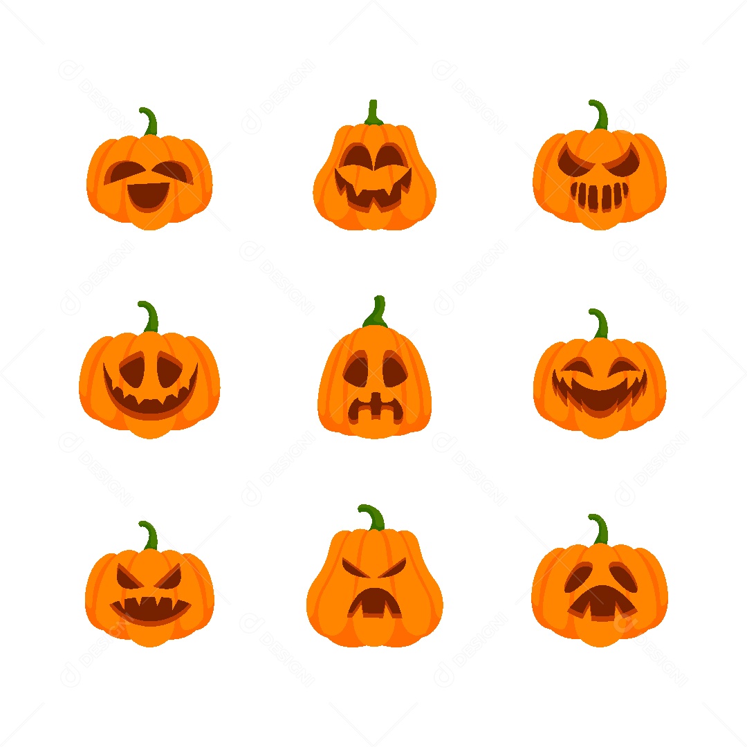 Conjunto de Abobora do Halloween Vetor EPS