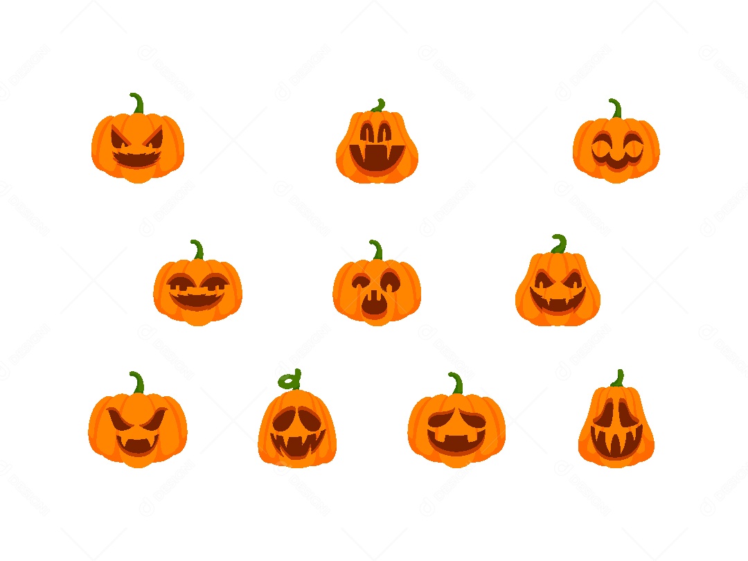 Conjunto de Abobora do Halloween Vetor EPS