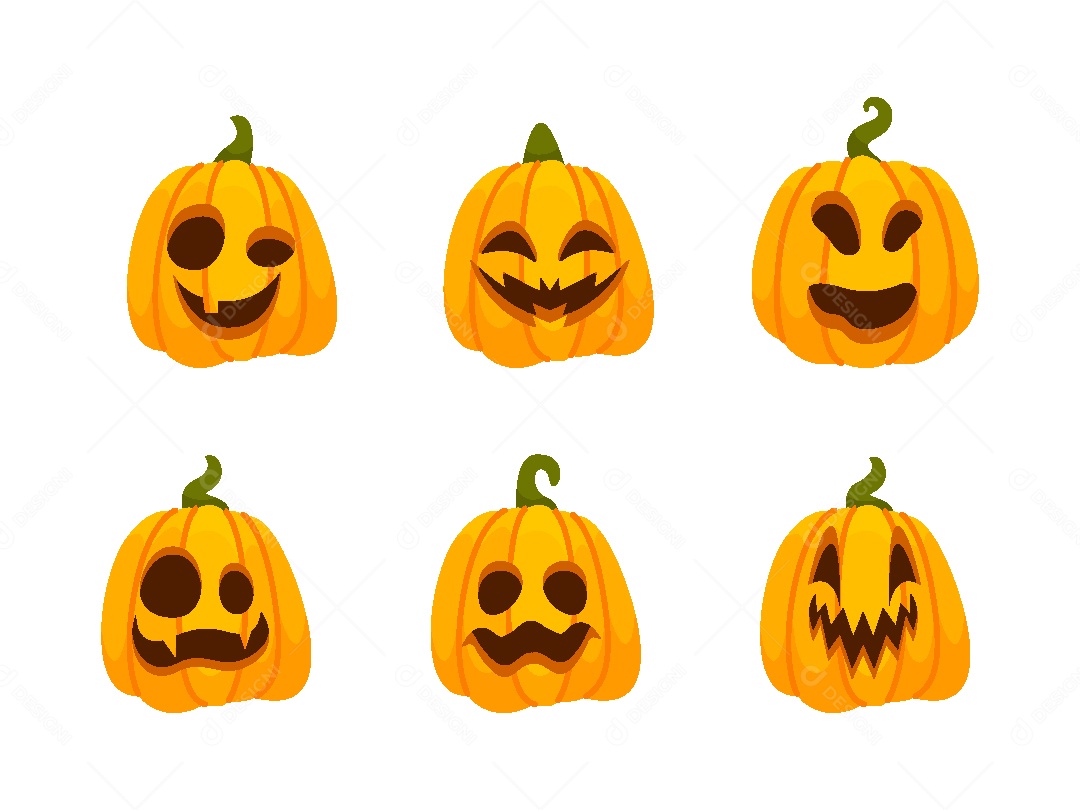 Conjunto de Abobora do Halloween Vetor EPS