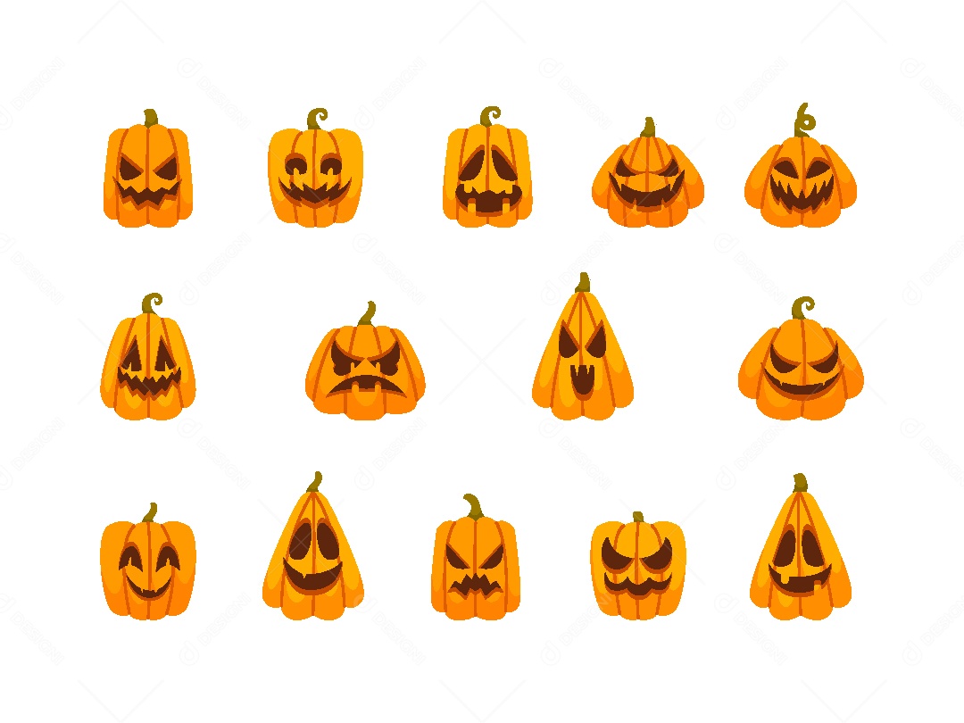 Conjunto de Abobora do Halloween Vetor EPS