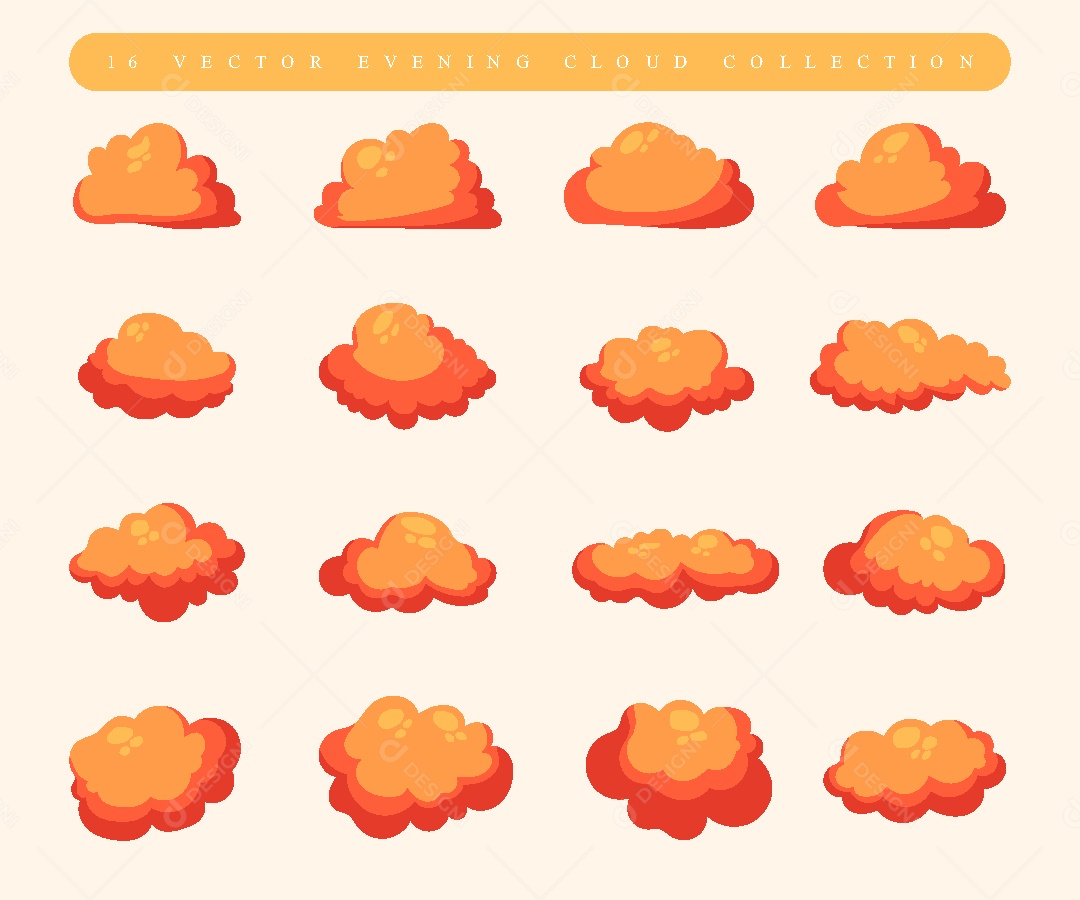 Coleção de Nuvens Ilustração Vetor EPS