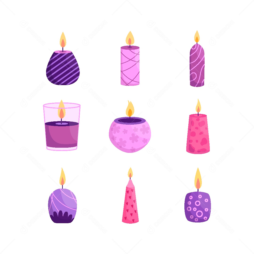 Conjunto de Velas Ilustração Vetor EPS