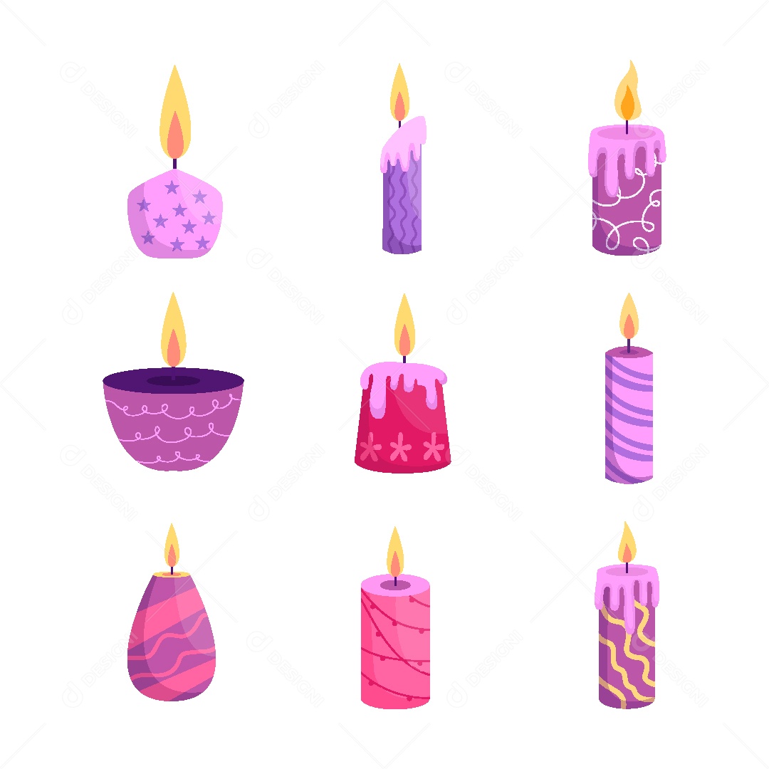 Conjunto de Velas Ilustração Vetor EPS