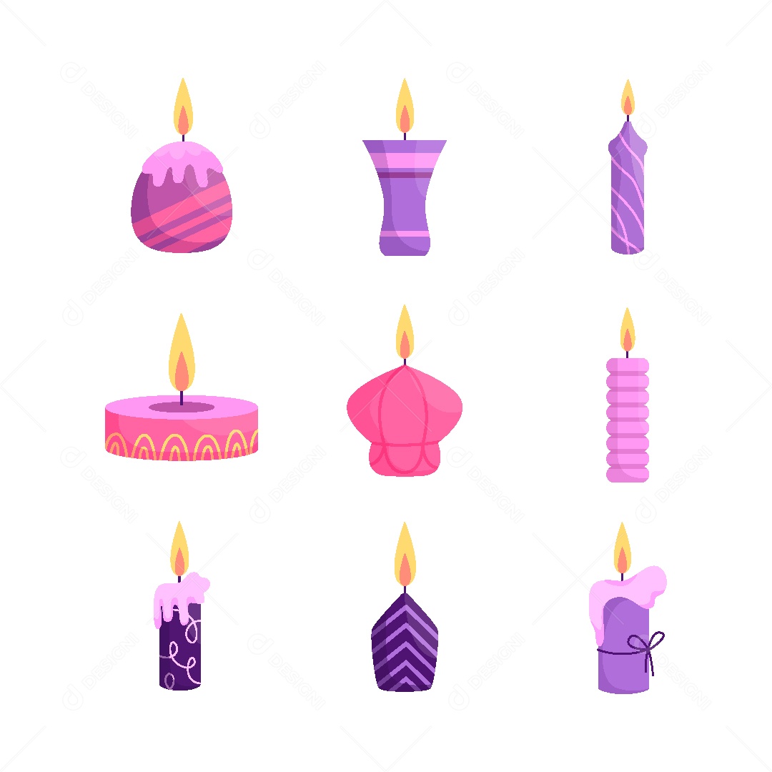 Conjunto de Velas Ilustração Vetor EPS