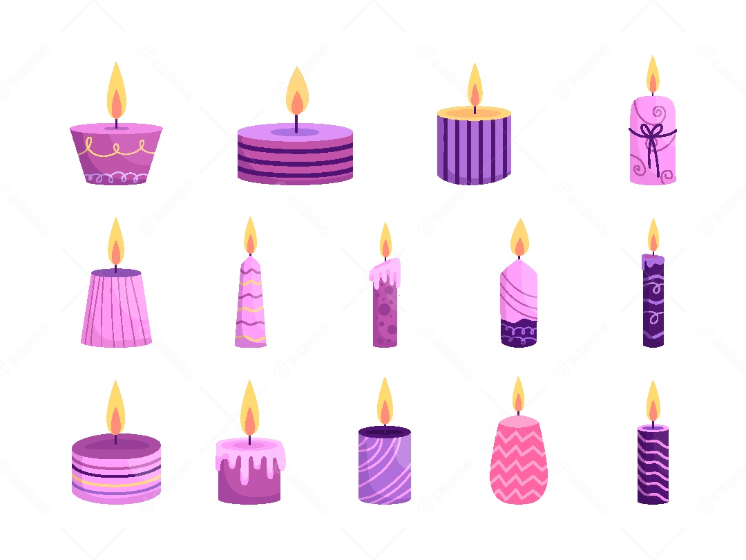 Conjunto de Velas Ilustração Vetor EPS