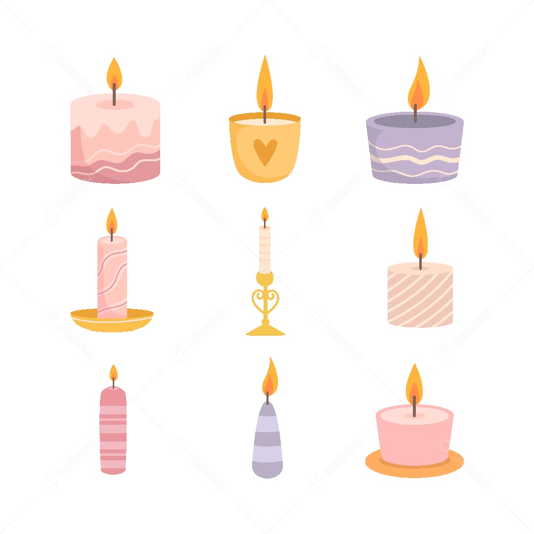 Conjunto de Velas Ilustração Vetor EPS