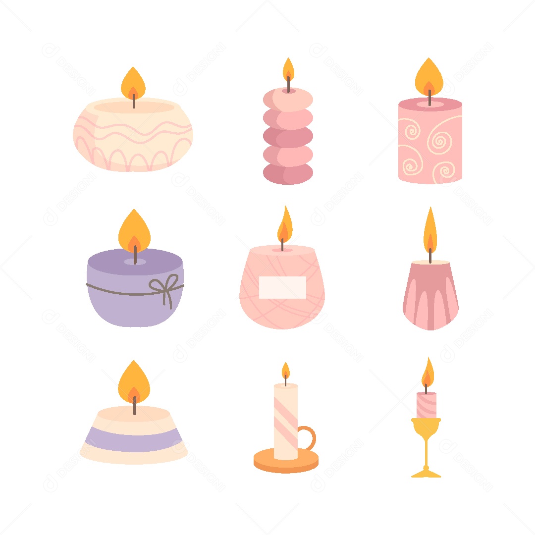 Conjunto de Velas Ilustração Vetor EPS