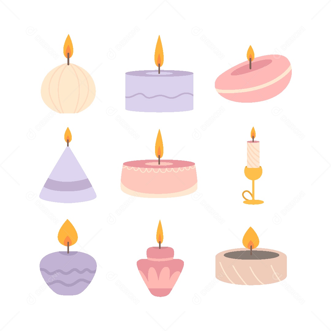 Conjunto de Velas Ilustração Vetor EPS