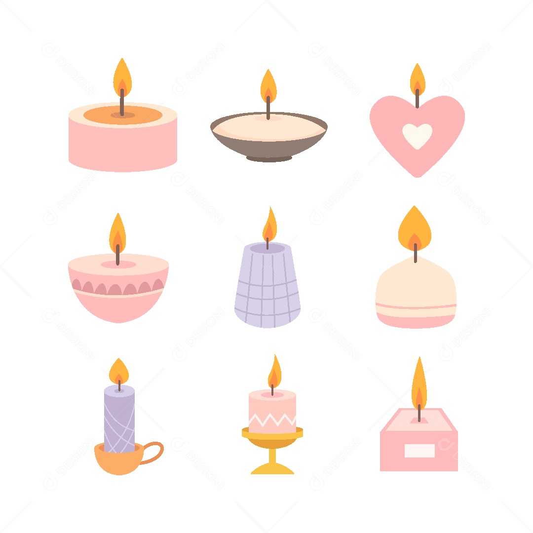 Conjunto de Velas Ilustração Vetor EPS