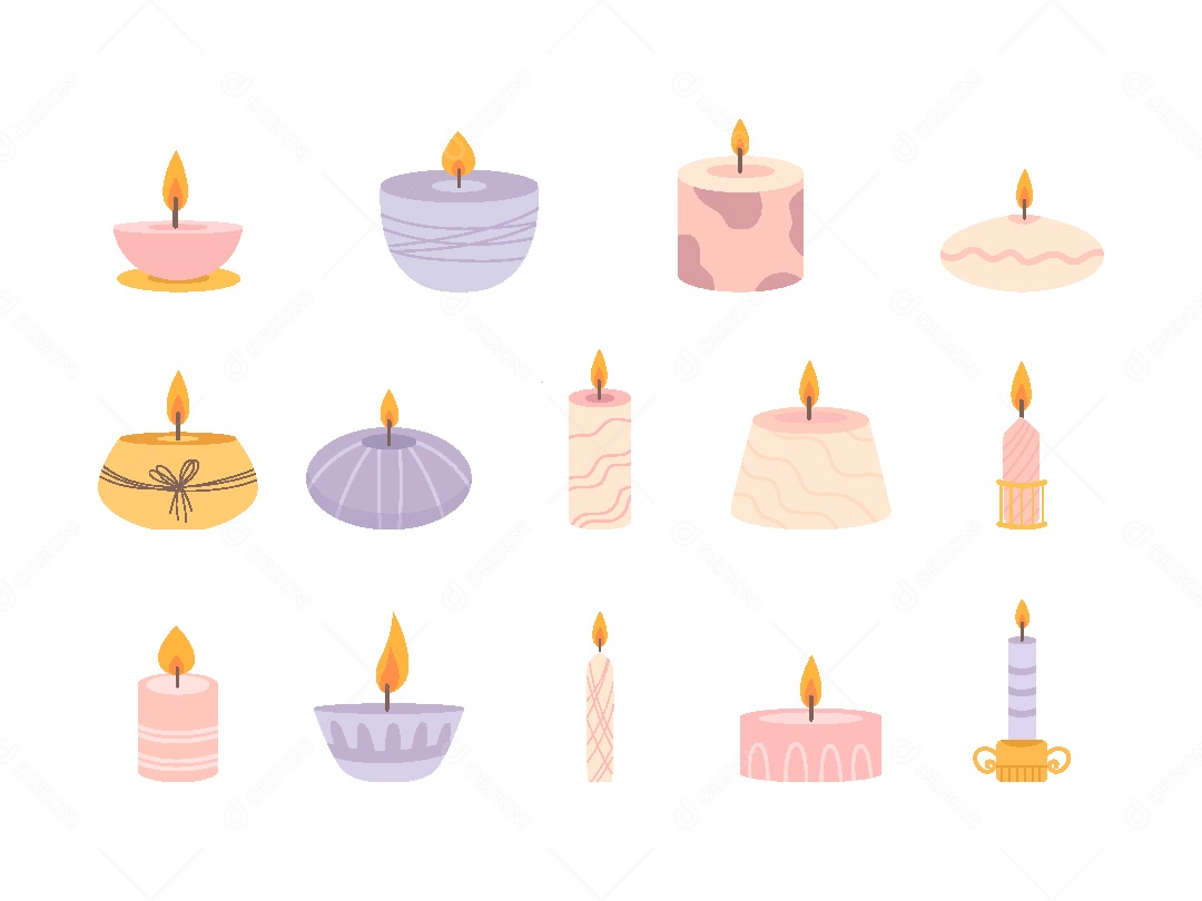 Conjunto de Velas Ilustração Vetor EPS