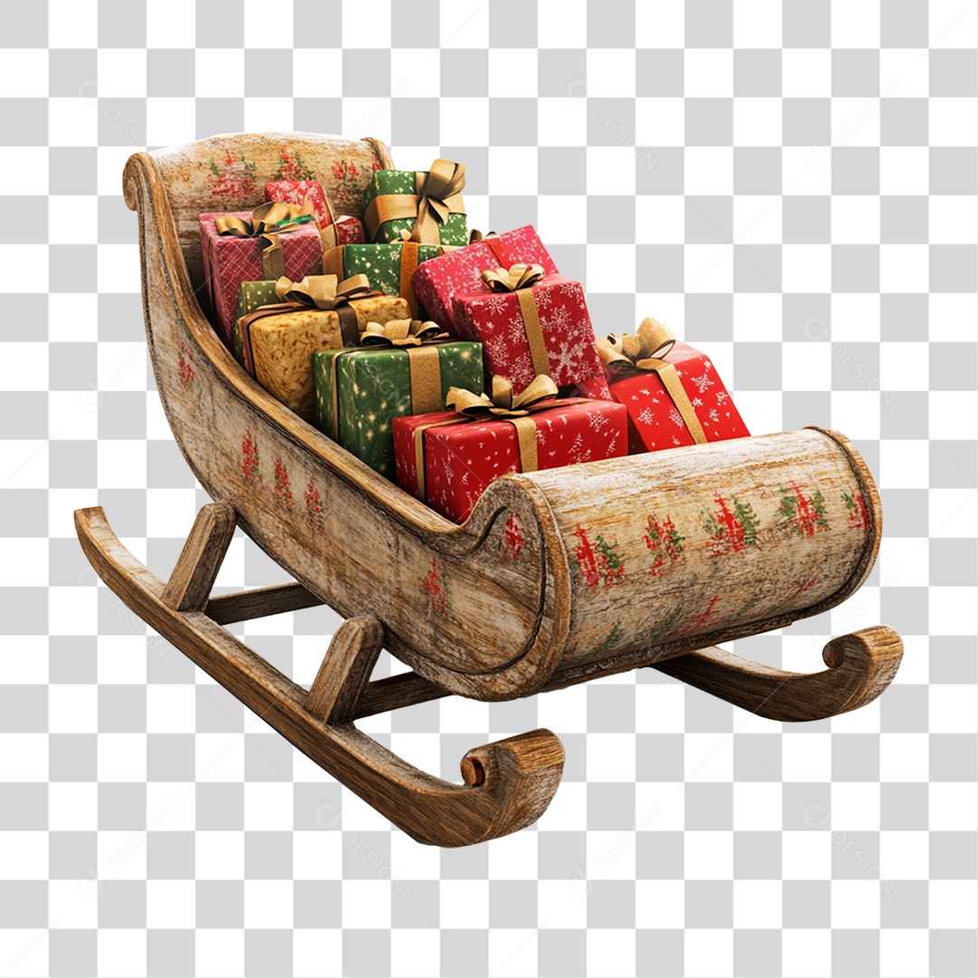 Trenó de Natal PNG Transparente