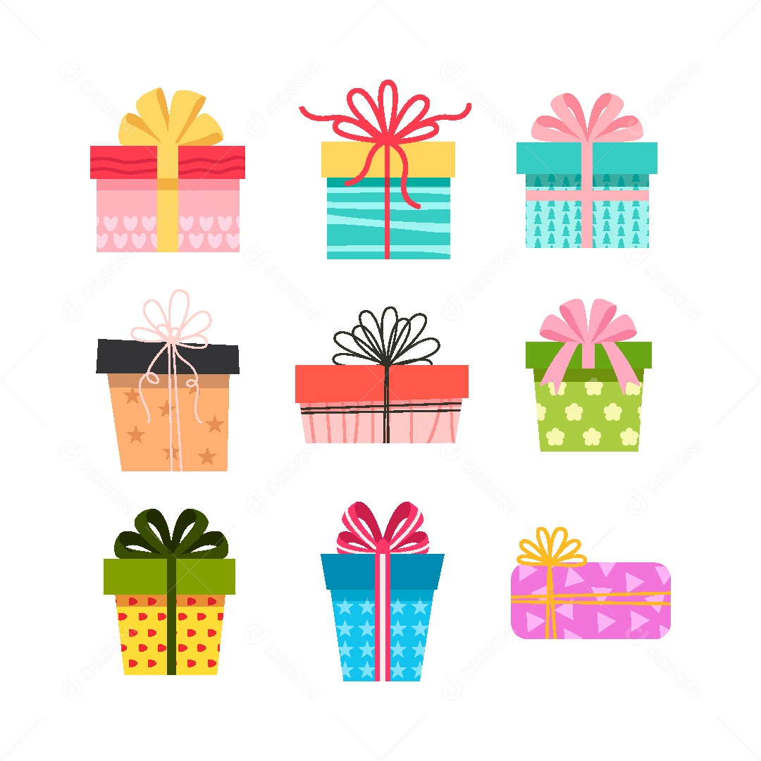 Gift Box Set Illustration Vector EPS