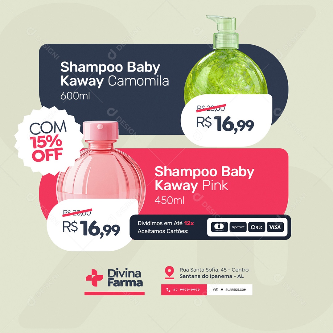Farmácia Black Friday Shampoo Baby Social Media PSD Editável