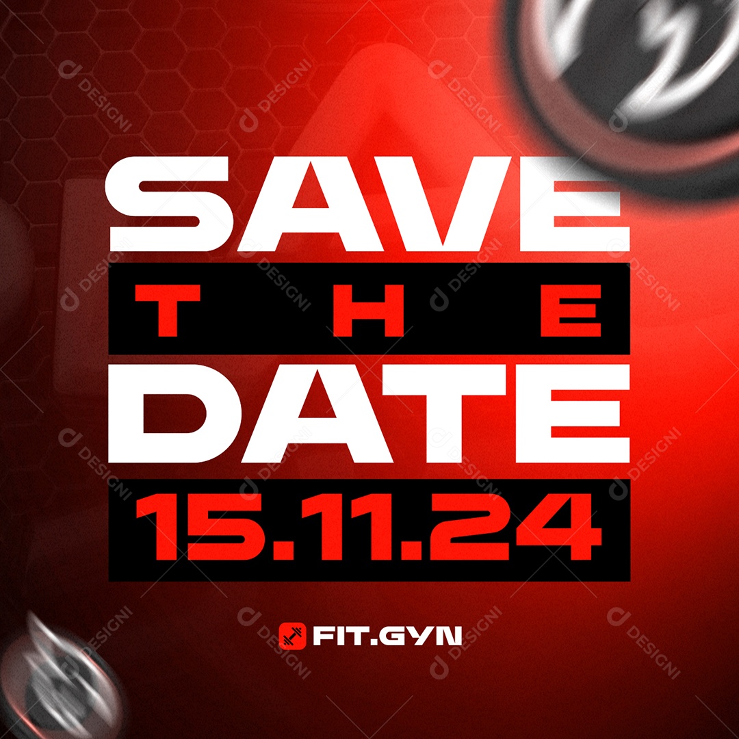 Academia Black Friday Save The Date Social Media PSD Editável