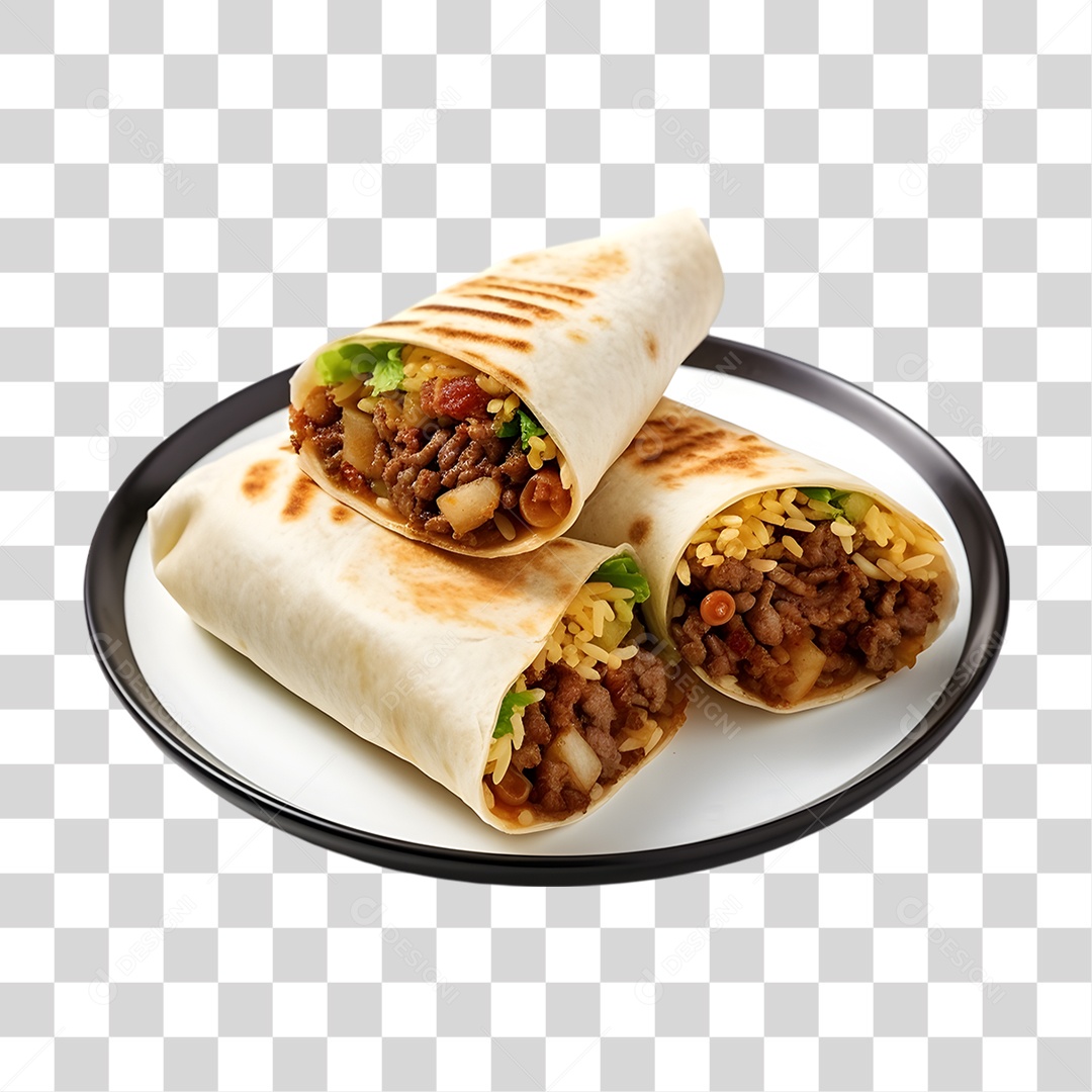 Burritos em Prato PNG Transparente