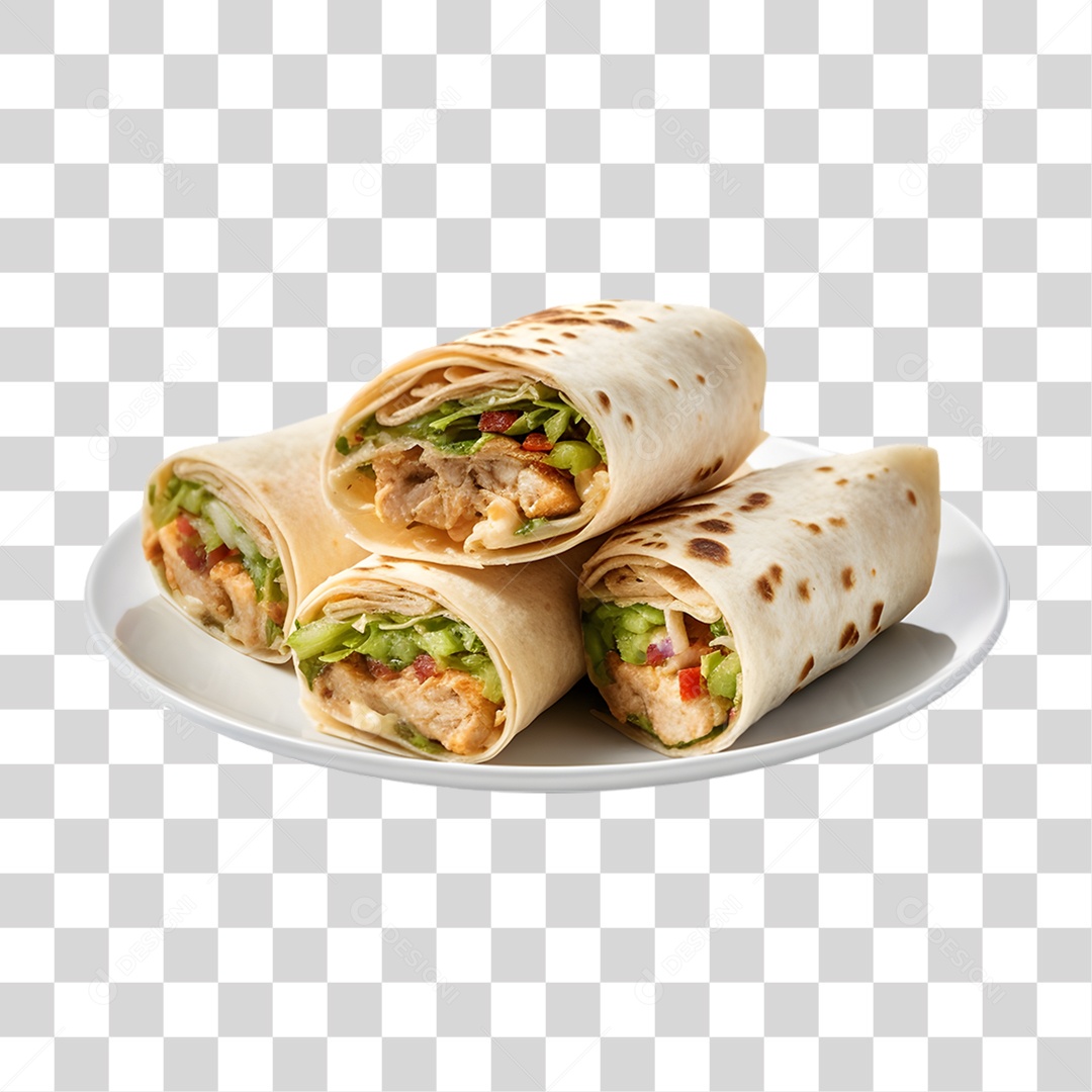 Burritos em Prato PNG Transparente