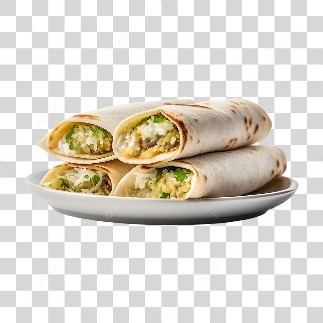 Burritos em Prato PNG Transparente