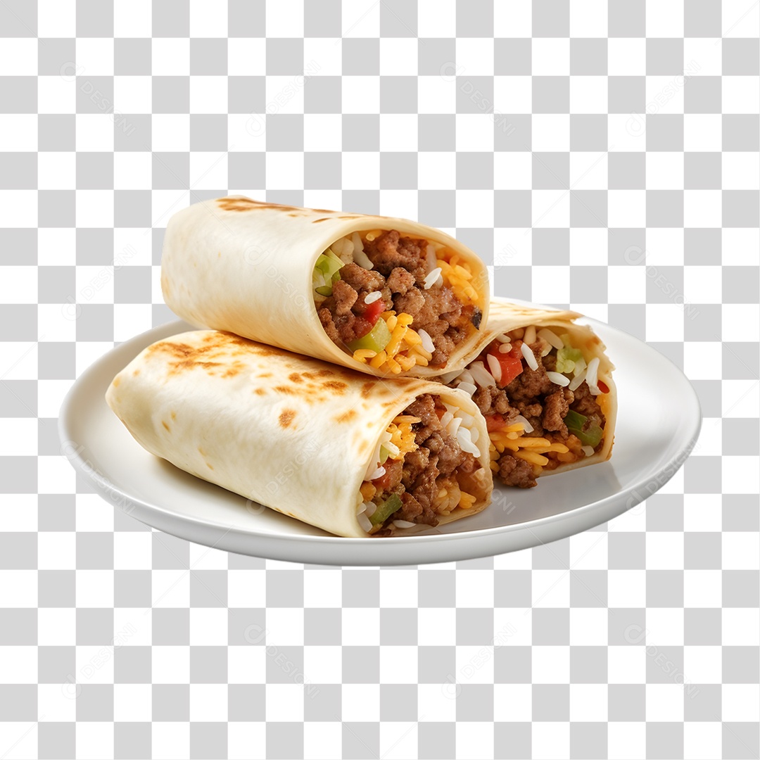 Burritos em Prato PNG Transparente