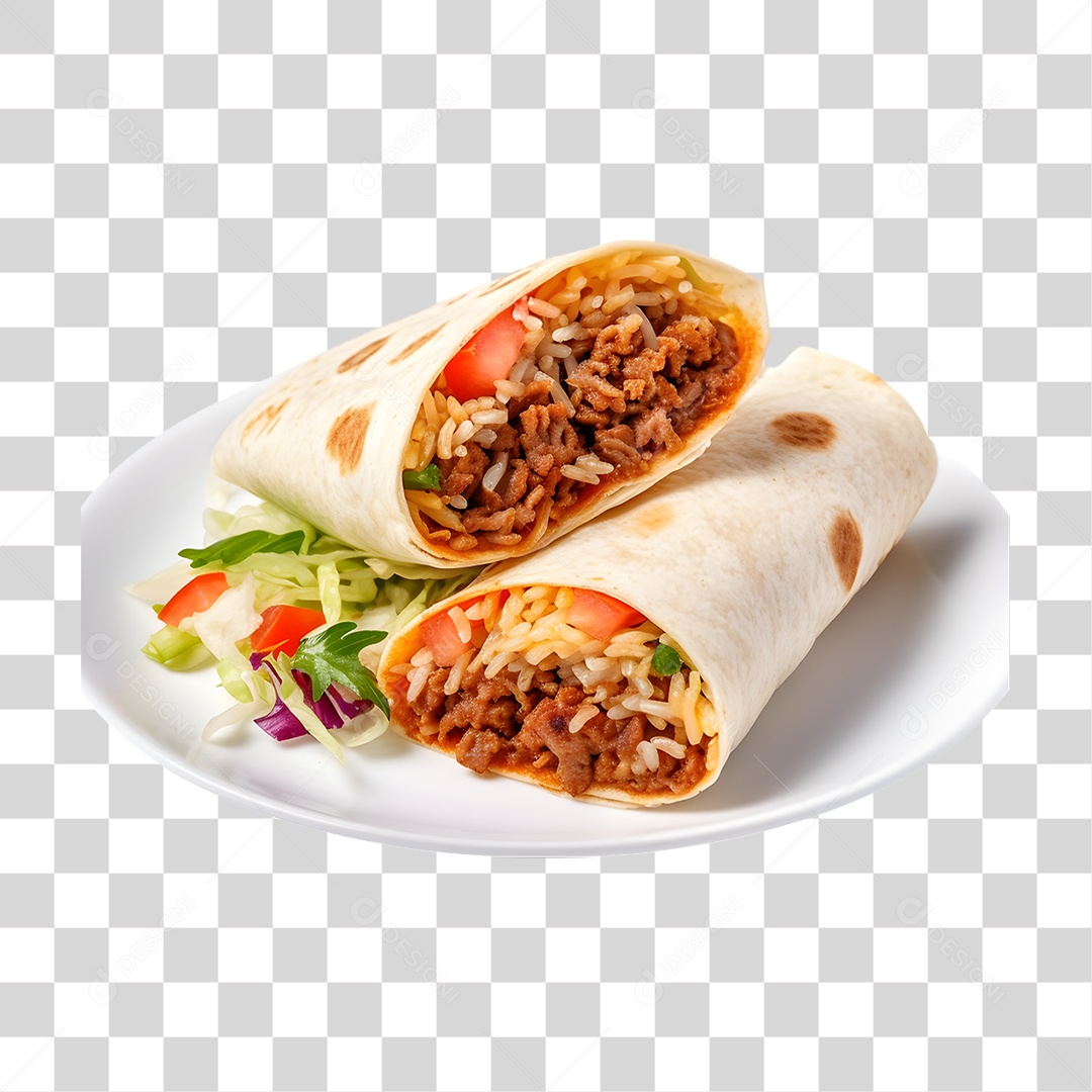 Burritos em Prato PNG Transparente