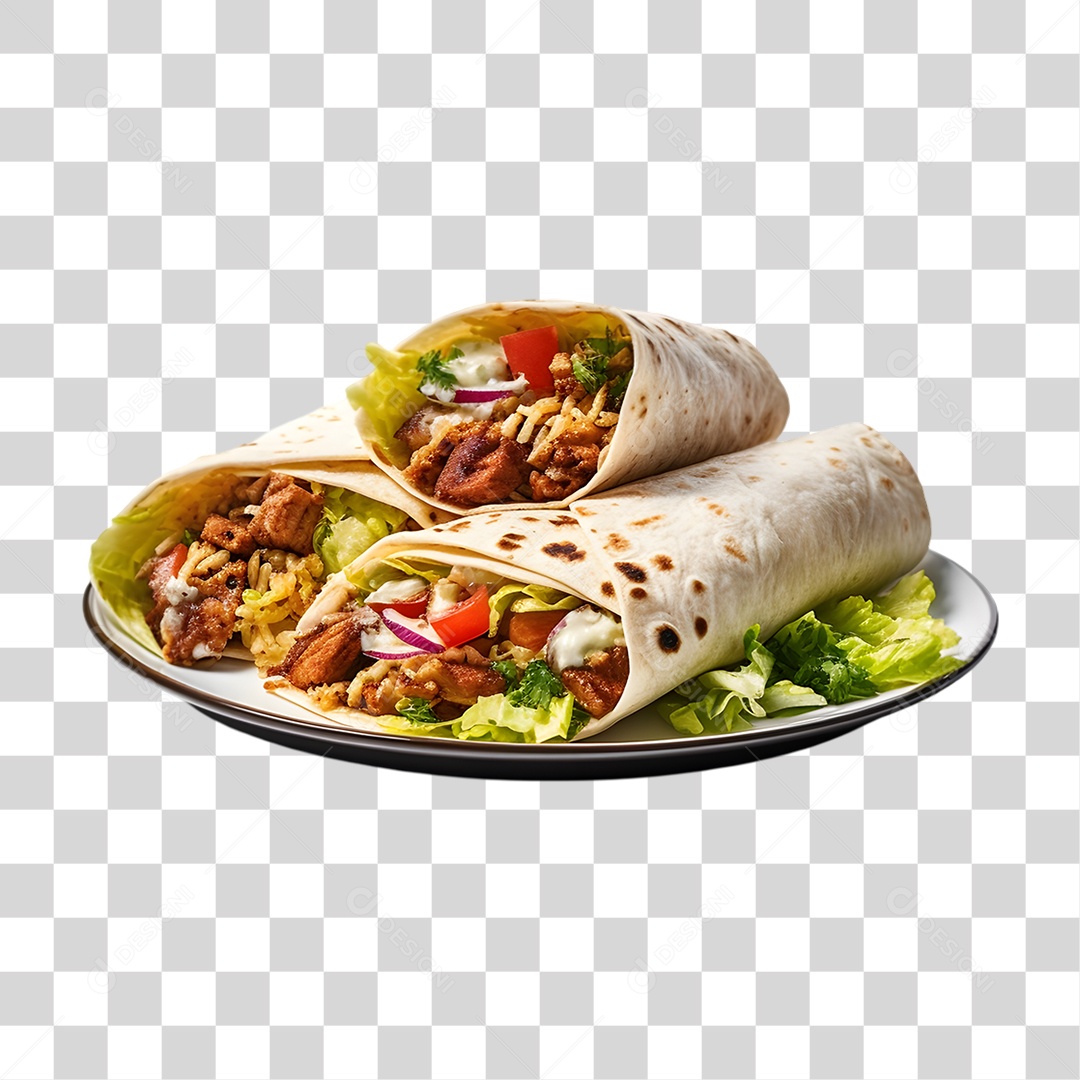 Burritos em Prato PNG Transparente