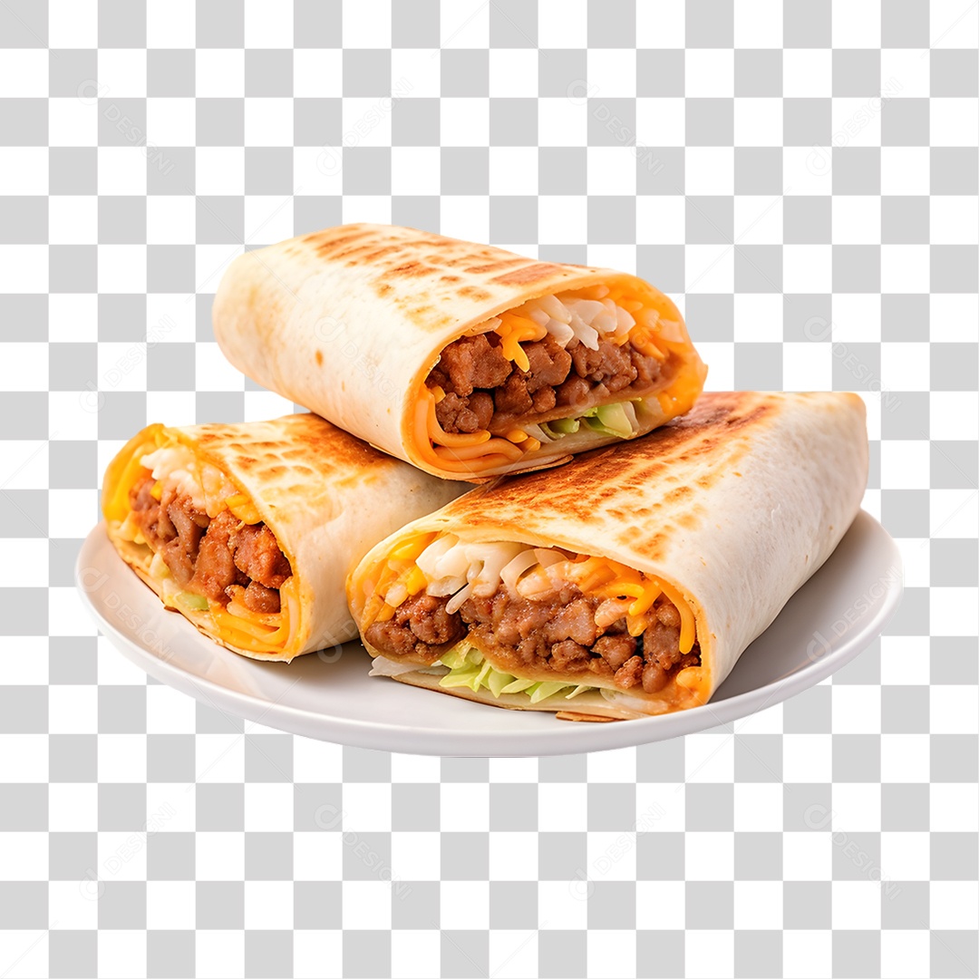 Burritos em Prato PNG Transparente