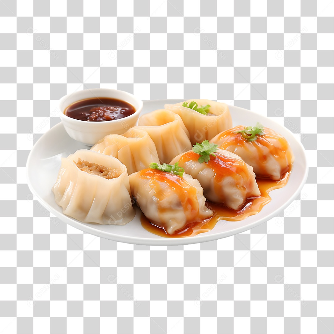 Dim Sum Pratos Chineses PNG Transparente