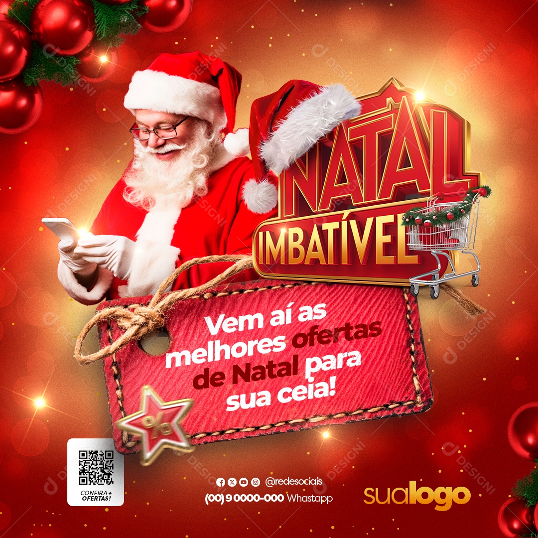 Natal Imbatível Supermercado Melhores Ofertas Social Media PSD Editável