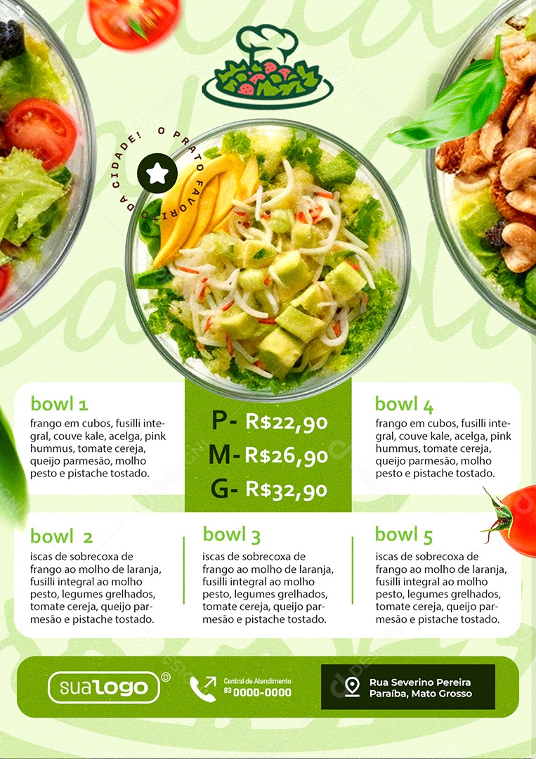 Modelo de Cardápio Salgateria PSD Editável