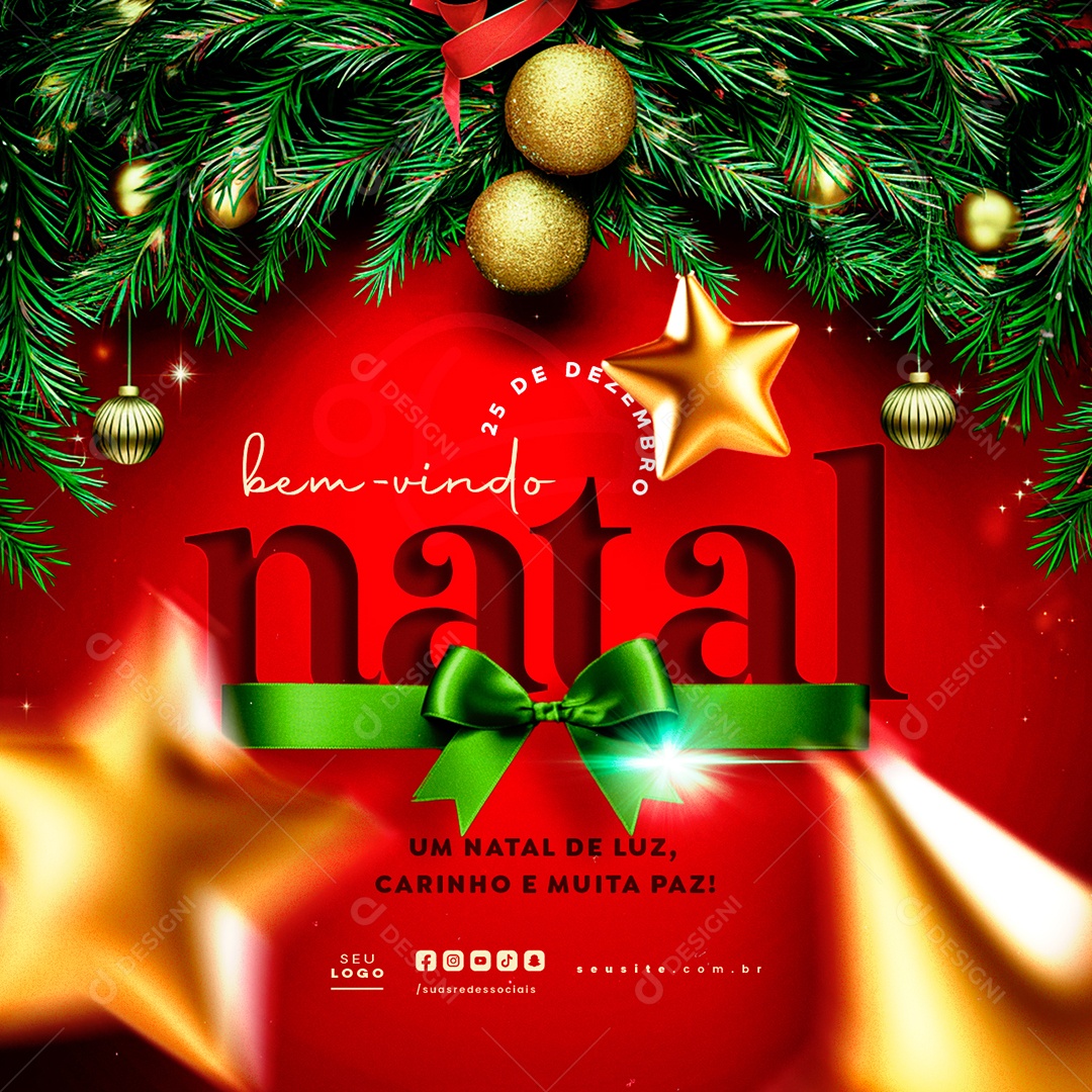 Bem Vindo Natal 25 de Dezembro Social Media PSD Editável