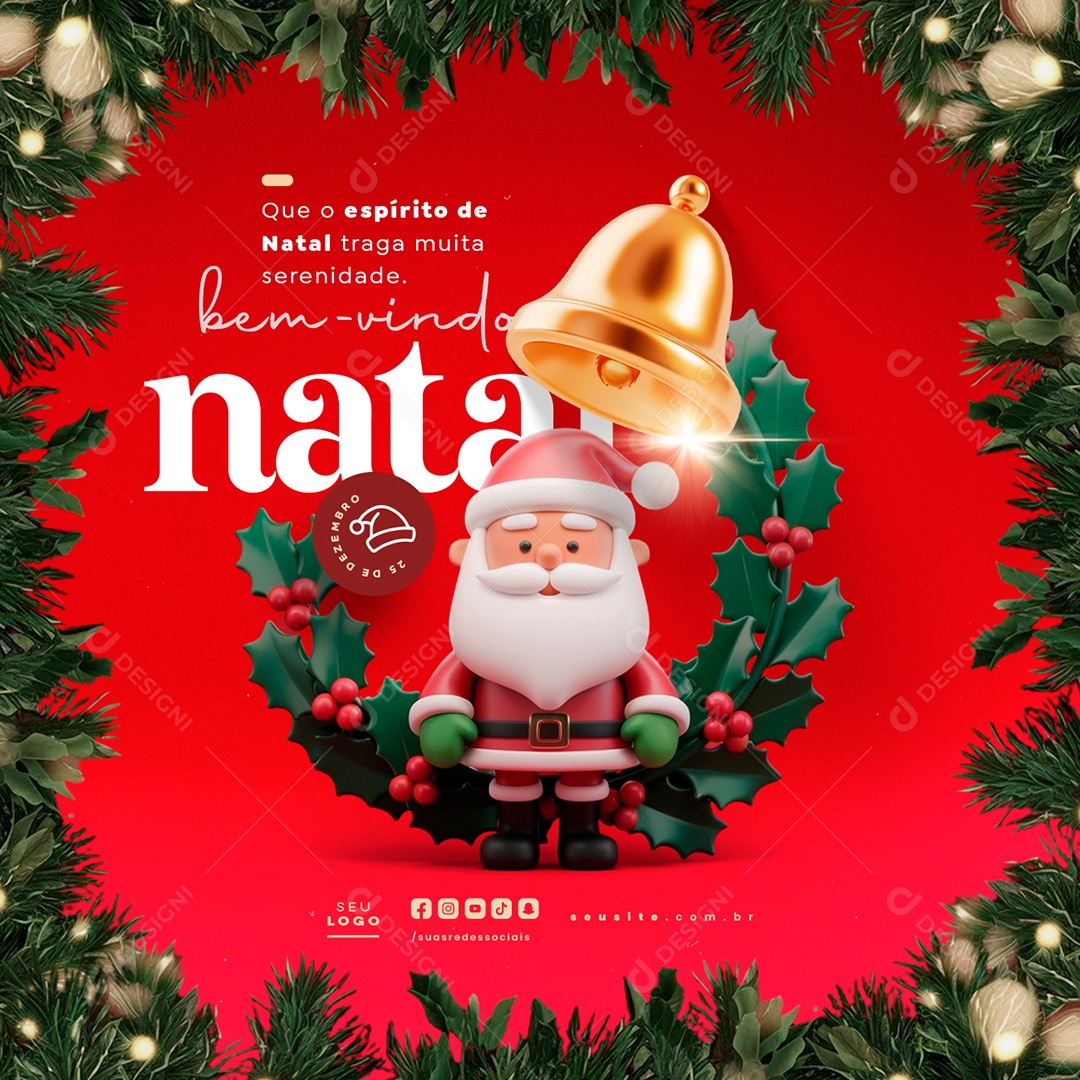 Bem Vindo Natal 25 de Dezembro Social Media PSD Editável