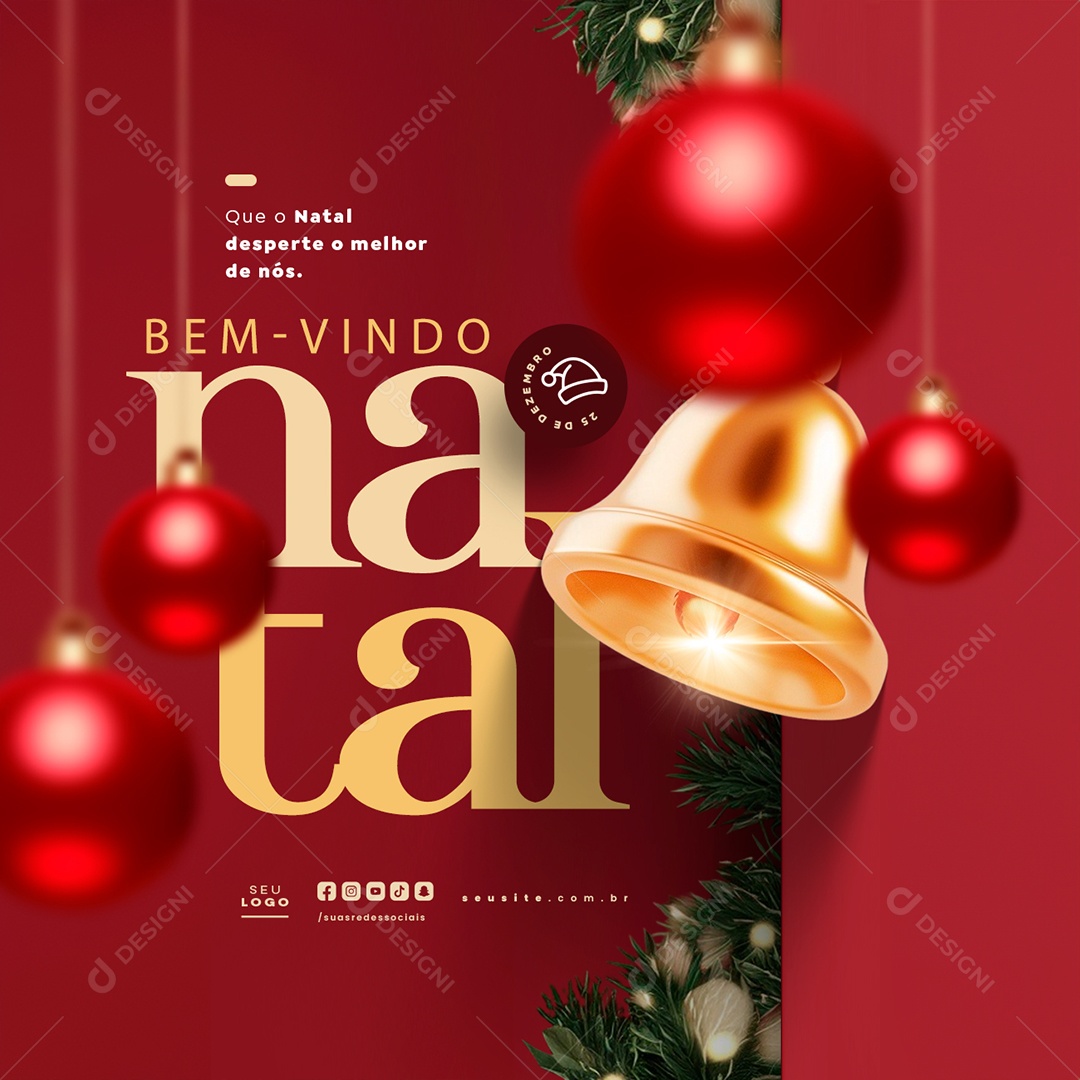 Bem Vindo Natal 25 de Dezembro Social Media PSD Editável