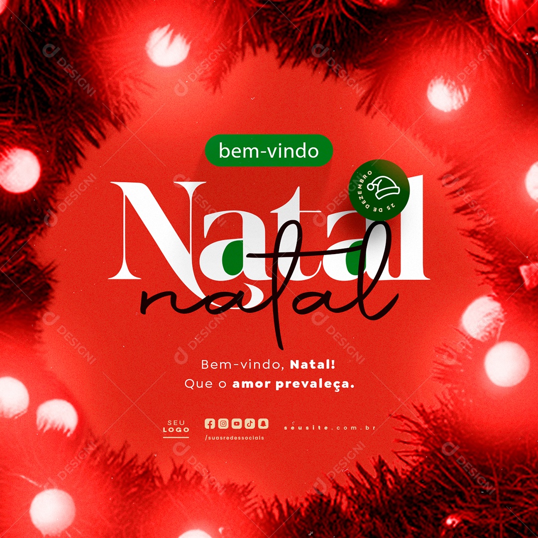 Bem Vindo Natal 25 de Dezembro Social Media PSD Editável
