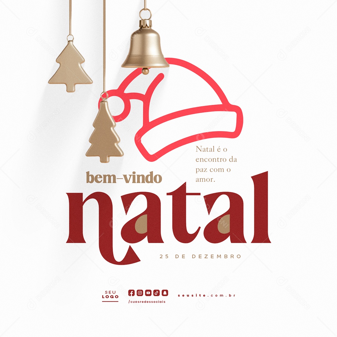 Bem Vindo Natal 25 de Dezembro Social Media PSD Editável