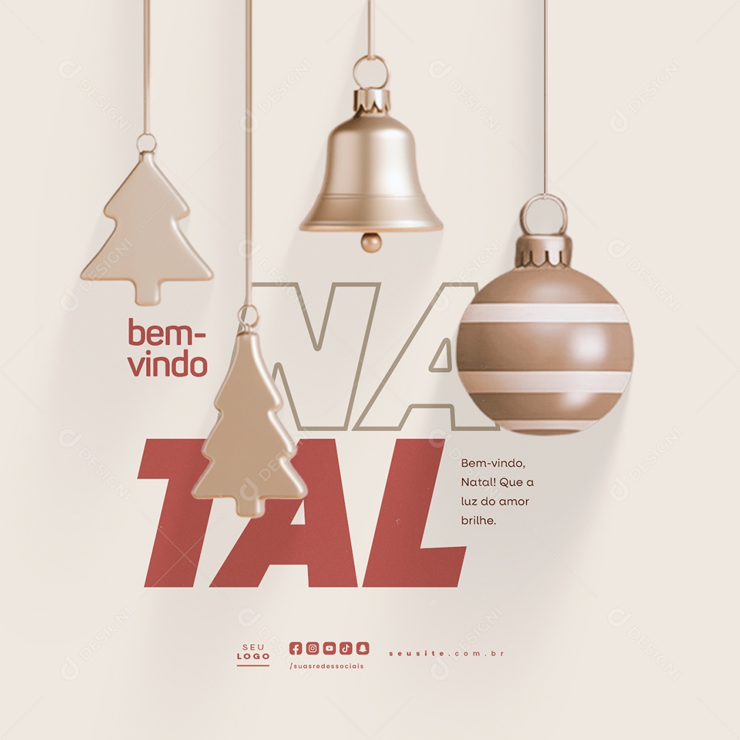 Bem Vindo Natal 25 de Dezembro Social Media PSD Editável