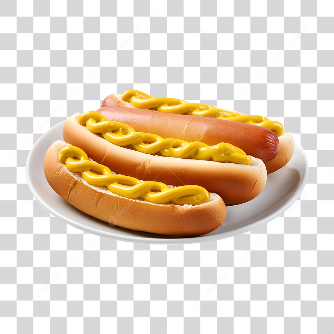 Cachorro-quente Salsicha em Prato PNG Transparente