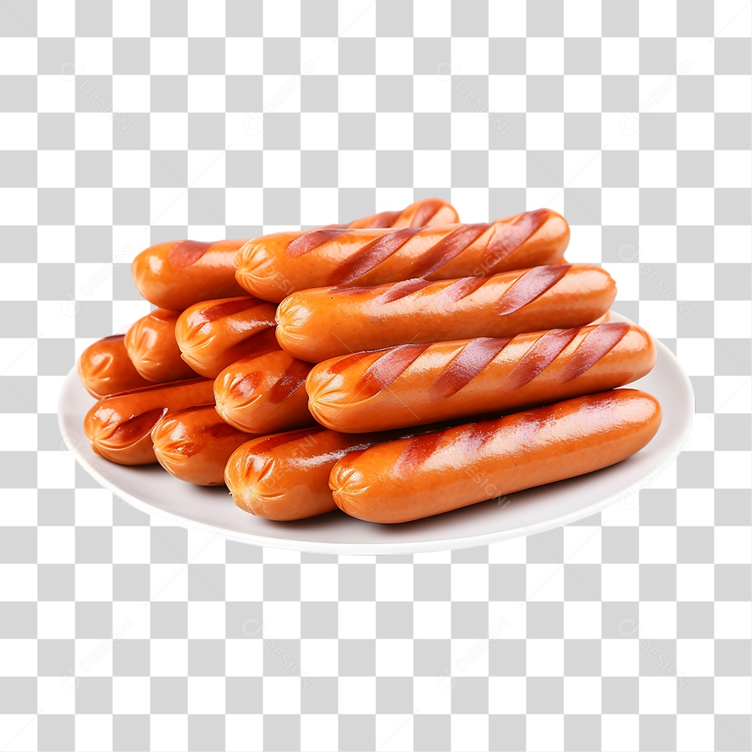 Salsicha em Prato PNG Transparente