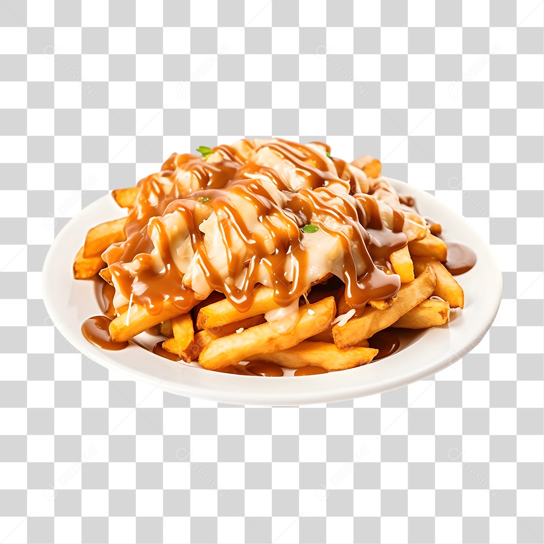Prato com Poutine Salgados PNG Transparente