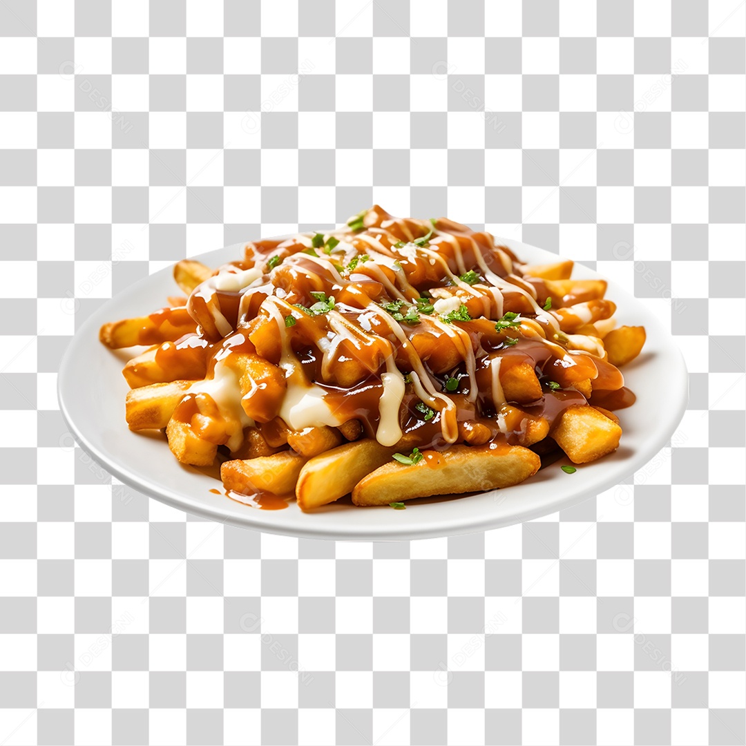Prato com Poutine Salgados PNG Transparente