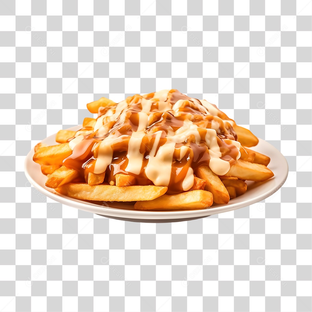 Prato com Poutine Salgados PNG Transparente