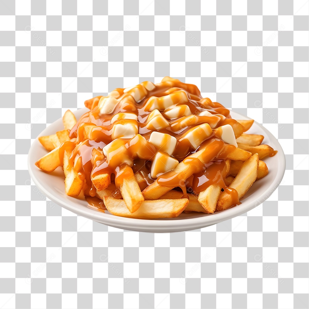 Prato com Poutine Salgados PNG Transparente