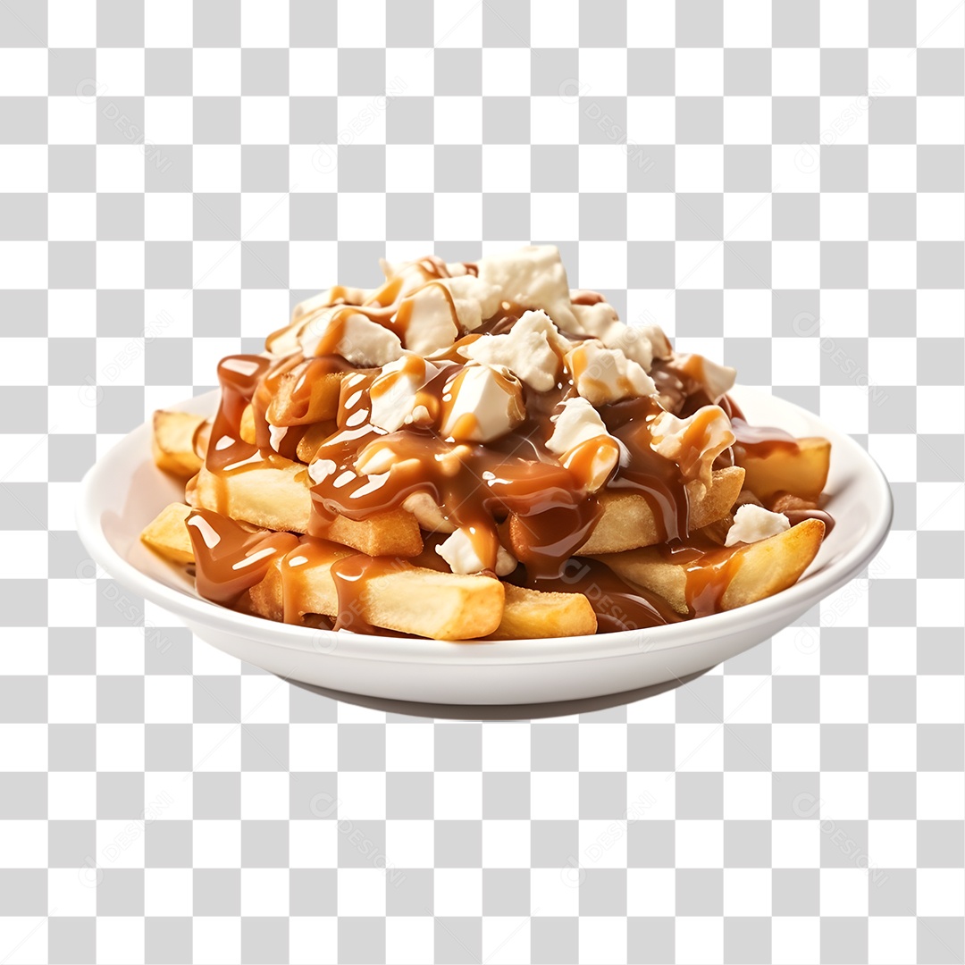 Prato com Poutine Salgados PNG Transparente