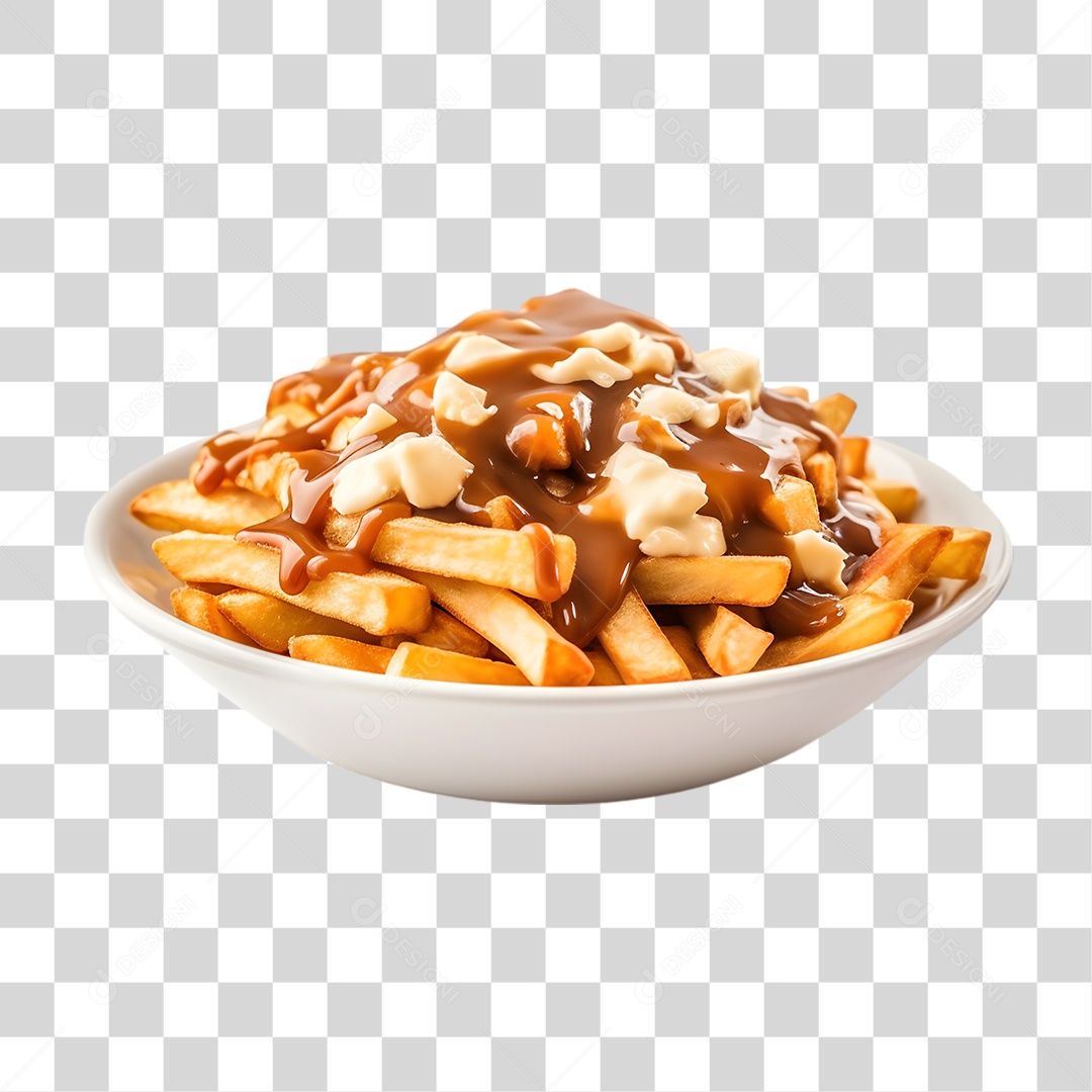 Prato com Poutine Salgados PNG Transparente