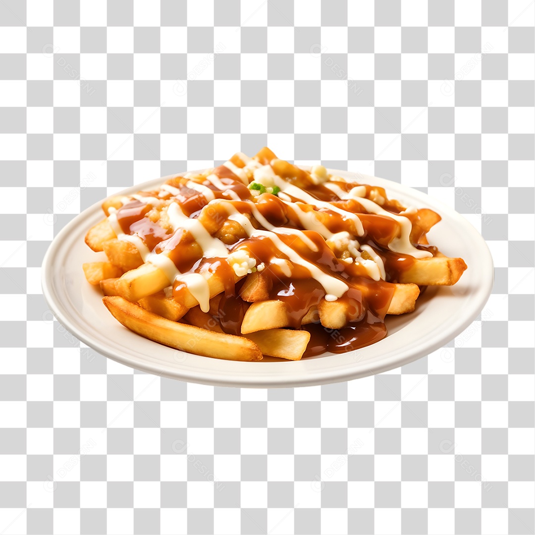 Prato com Poutine Salgados PNG Transparente