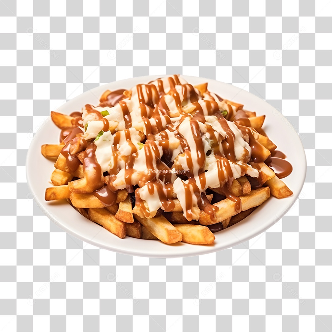 Prato com Poutine Salgados PNG Transparente