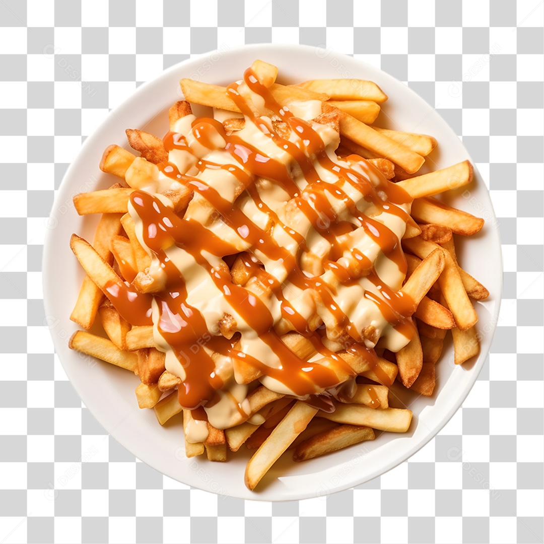 Prato com Poutine Salgados PNG Transparente