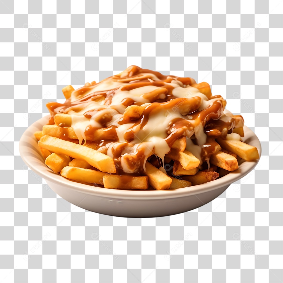 Prato com Poutine Salgados PNG Transparente