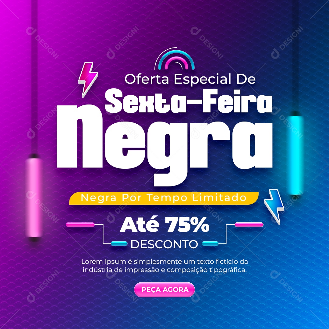 Oferta Especial Sexta Feira Negra Social Media PSD Editável