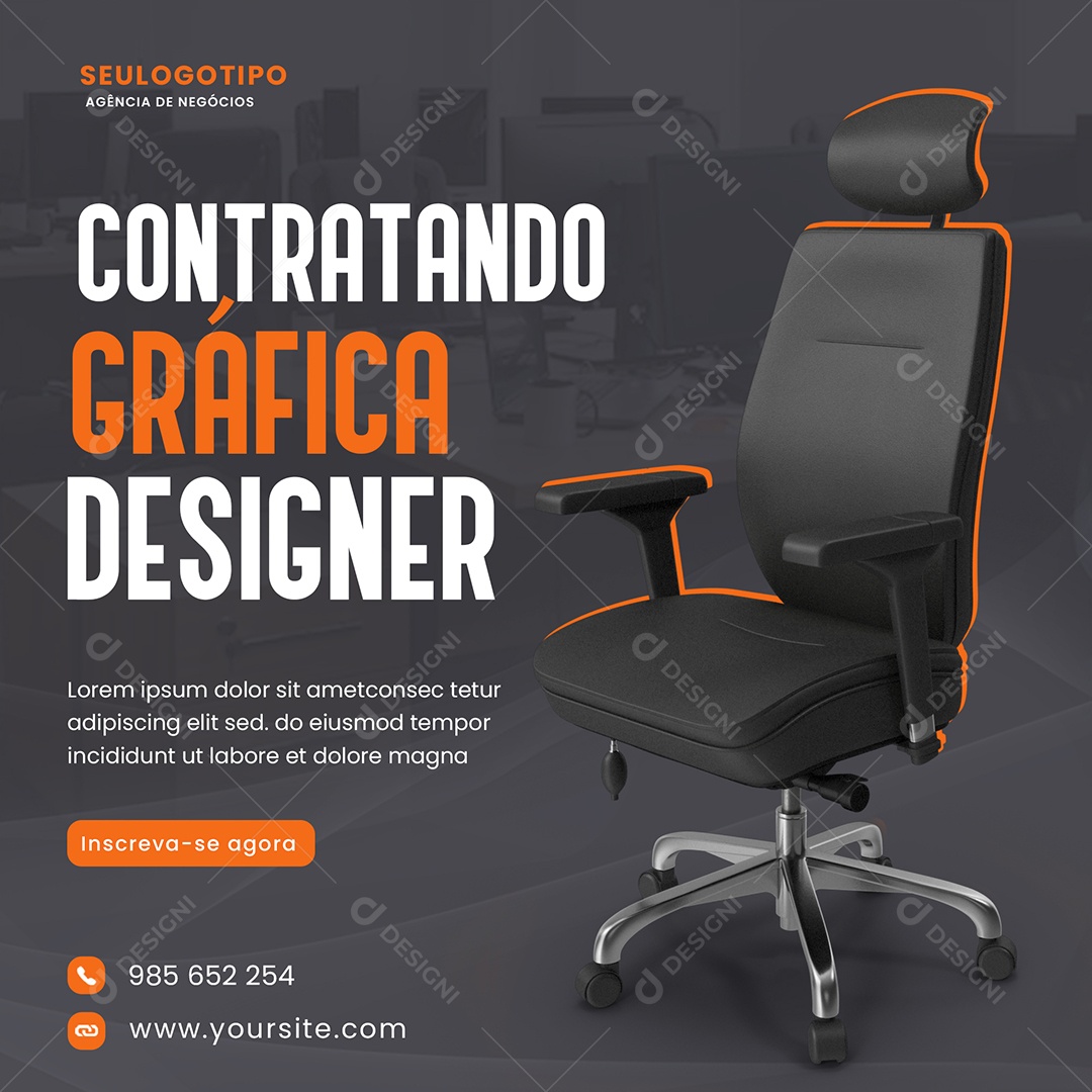 Estamos Contratando Gráfica Designer Social Media PSD Editável