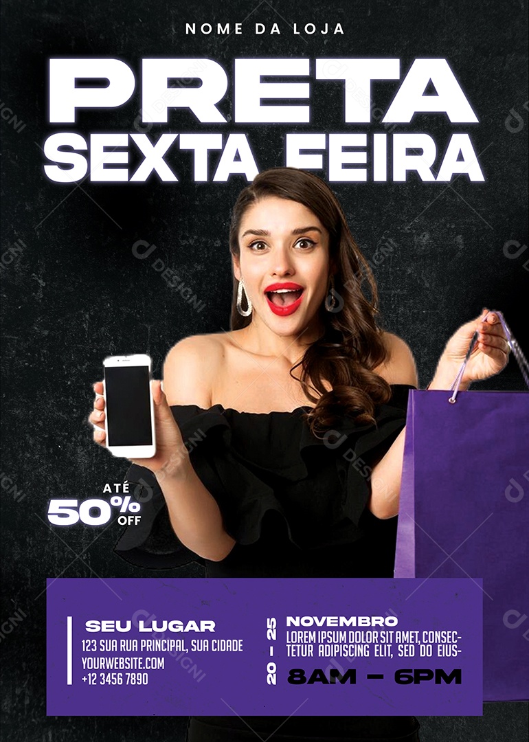 Social Media Sexta Feira Preta Loja de Roupas 50% Off PSD Editável